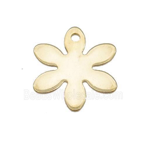 Stainless Steel Flower Pendant Gold Plated
