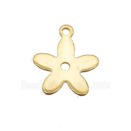 Stainless Steel Flower Pendant Gold Plated