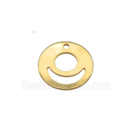 Stainless Steel Emoji Pendant Gold Plated