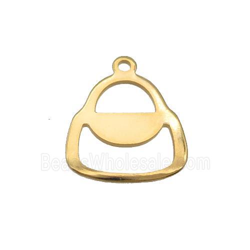 Stainless Steel Bag Pendant Gold Plated