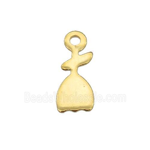 Stainless Steel Skirt Pendant Gold Plated Flat