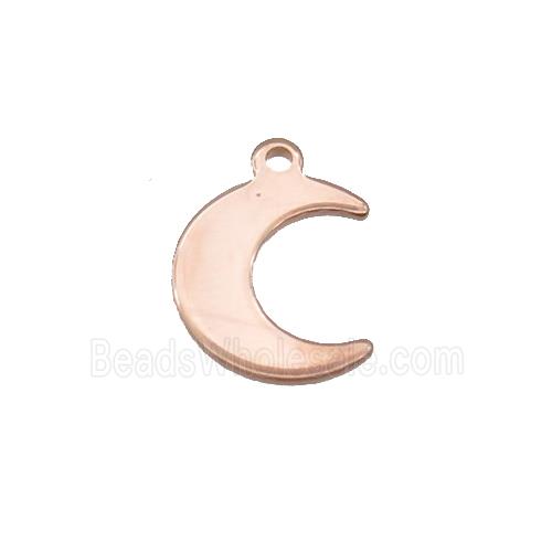 Stainless Steel Moon Pendant Rose Gold
