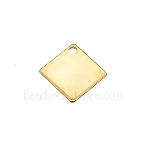 Stainless Steel Rhombic Pendant Gold Plated