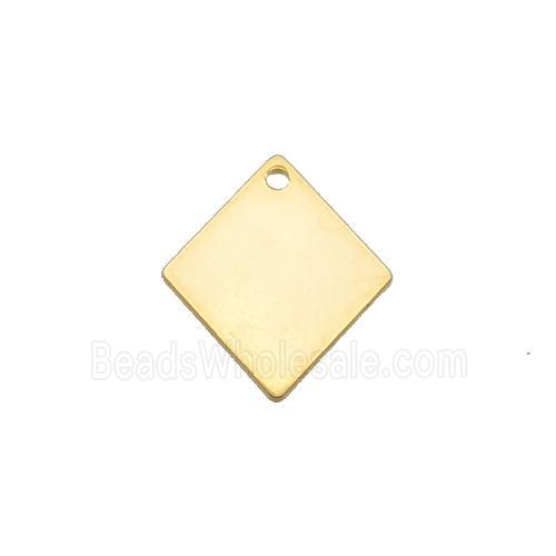 Stainless Steel Rhombic Pendant Gold Plated