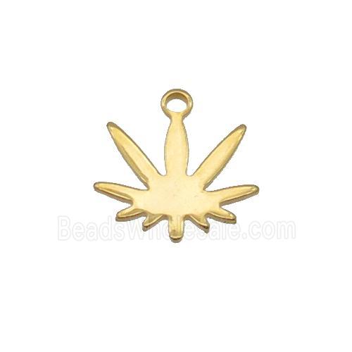 Stainless Steel Mapleleaf Pendant Gold Plated Flat