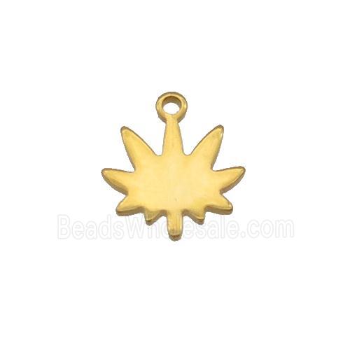 Stainless Steel Mapleleaf Pendant Gold Plated