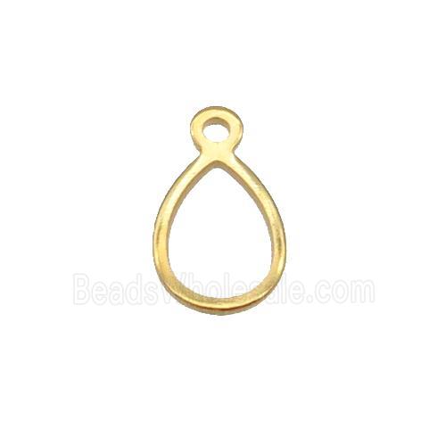 Stainless Steel Teardrop Pendant Gold Plated