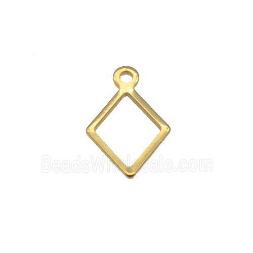 Stainless Steel Rhombic Pendant Gold Plated