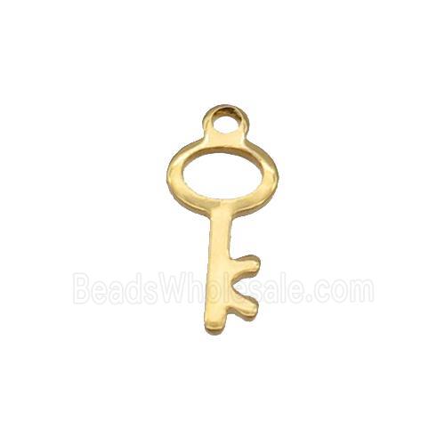 Stainless Steel Key Pendant Gold Plated