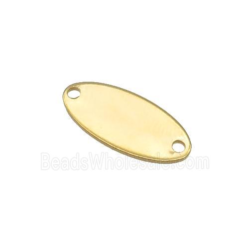 Stainless Steel Oval Connector Gold Plated