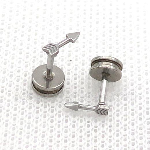 Raw Stainless Steel Stud Earrings Arrow