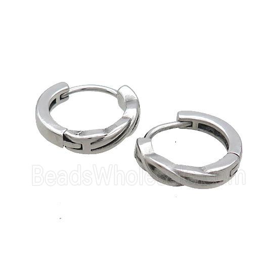 Raw Stainless Steel Hoop Earrings