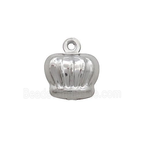 Raw Stainless Steel Crown Pendant