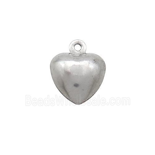Raw Stainless Steel Heart Pendant