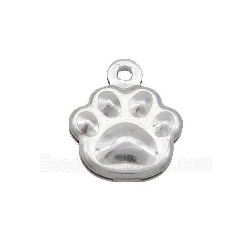 Raw Stainless Steel Paw Pendant
