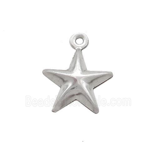 Raw Stainless Steel Star Charm Pendant