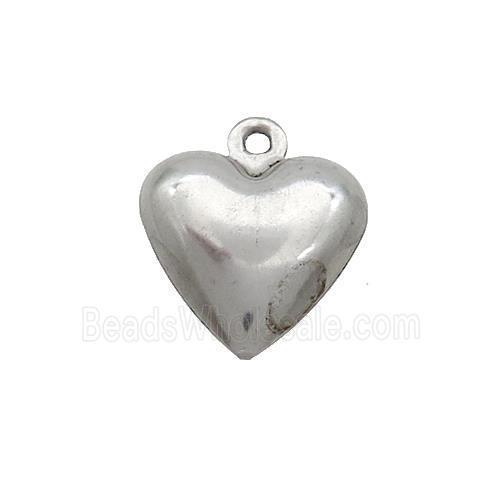 Raw Stainless Steel Heart Pendant