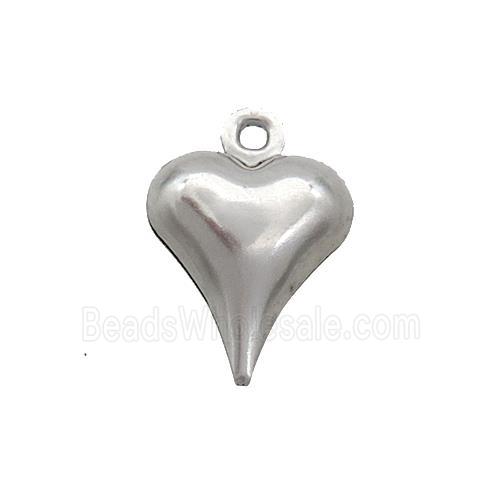 Raw Stainless Steel Heart Pendant