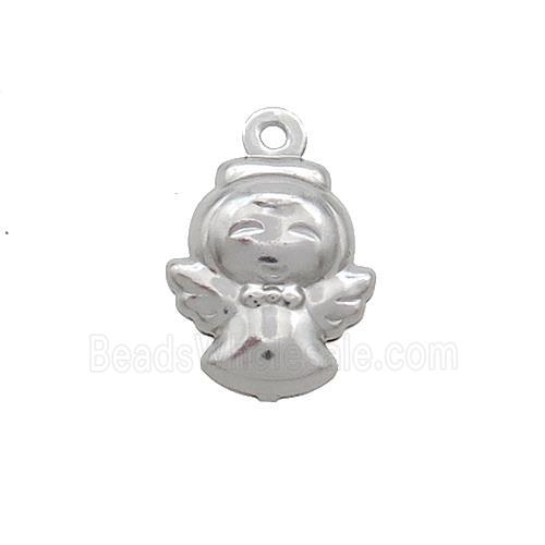 Raw Stainless Steel Angel Pendant Fairy