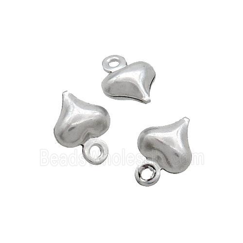 Raw Stainless Steel Heart Pendant