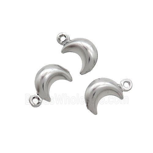 Raw Stainless Steel Moon Pendant