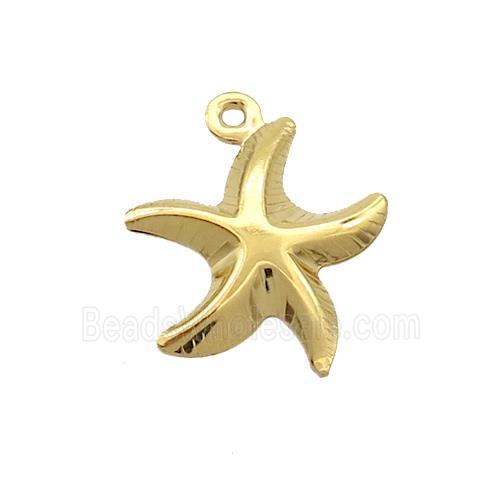 Stainless Steel Starfish Pendant Gold Plated