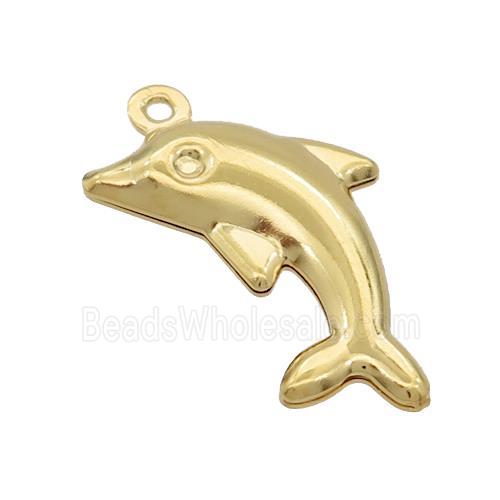 Stainless Steel Dolphin Pendant Gold Plated