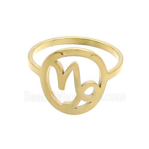 Stainless Steel Rings Virgo Zodiac Gold Plated