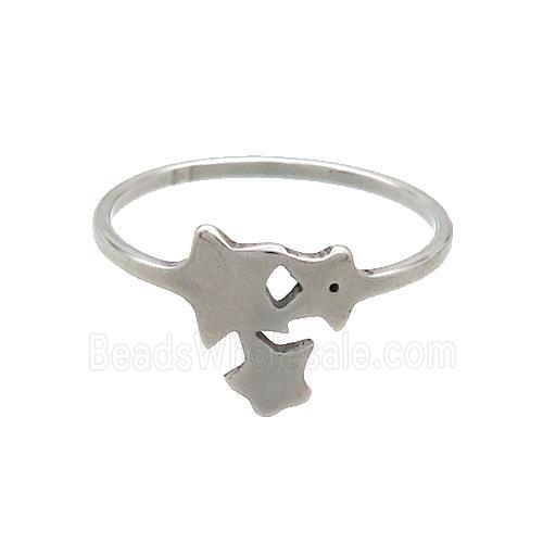 Raw Stainless Steel Rings Star