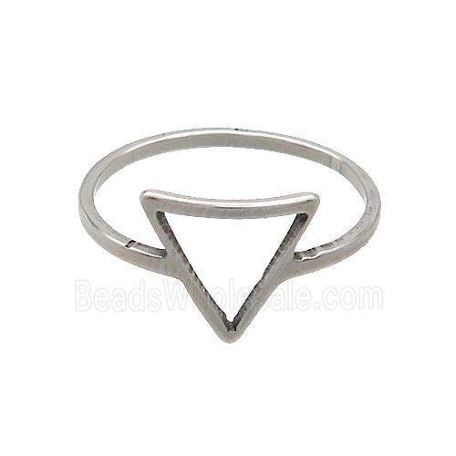 Raw Stainless Steel Rings Triangle