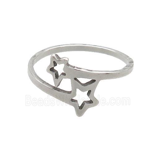 Raw Stainless Steel Rings Star