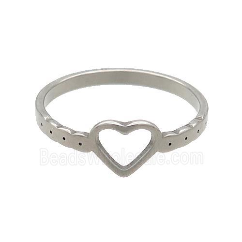 Raw Stainless Steel Heart Rings