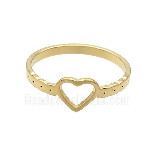 Stainless Steel Heart Rings Gold Plated