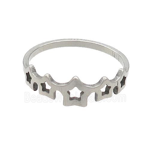 Raw Stainless Steel Star Rings
