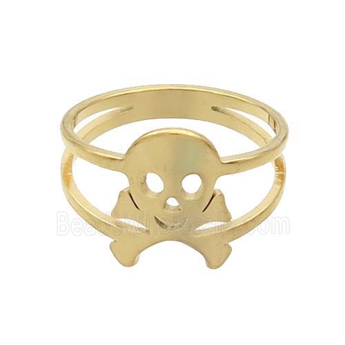 Stainless Steel Skull Rings Gold Plated