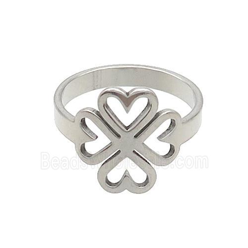 Raw Stainless Steel Rings Heart
