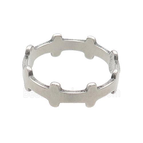 Raw Stainless Steel Rings Crosses