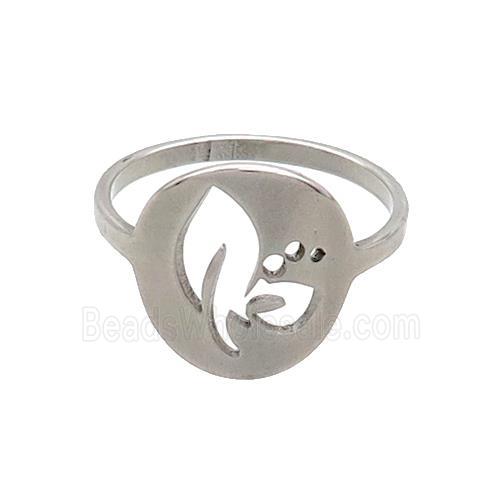 Raw Stainless Steel Rings Flower