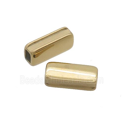 Stainless Steel Tube Beads Gold Plated