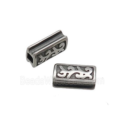 Stainless Steel Tube Beads Antique Silver