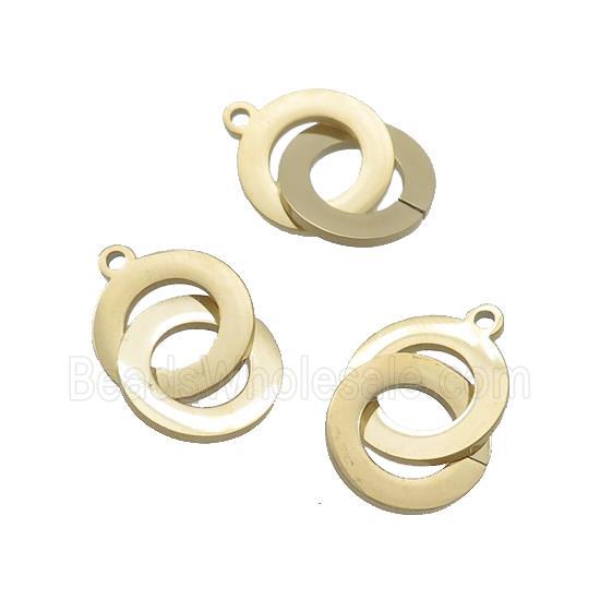 Stainless Steel Circle Ring PendantGold Plated