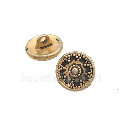 Stainless Steel Button Beads Gold Plated