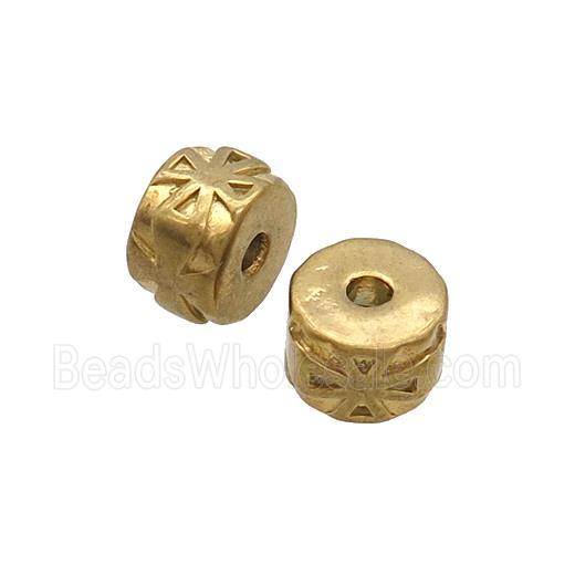 Stainless Steel Rondelle Beads Gold Plated
