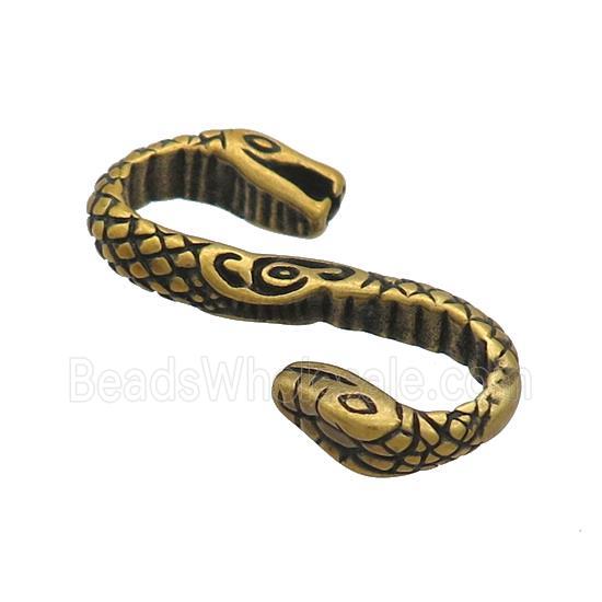 Stainless Steel Snake Connector Antique Gold