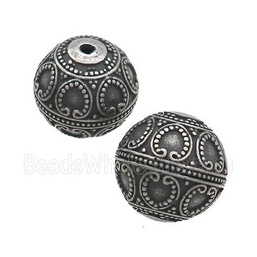 Stainless Steel Round Beads Antique Black