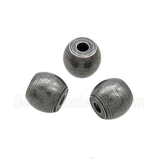 Stainless Steel Barrel Beads Large Hole Black Plated