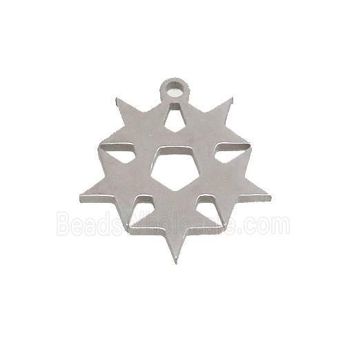Raw Stainless Steel Star Link Pendant