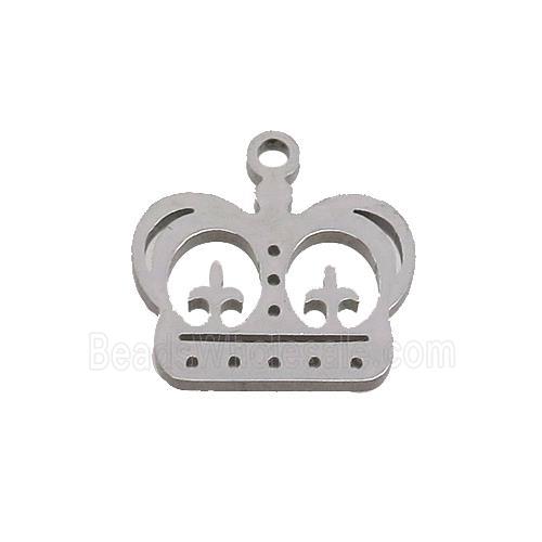Raw Stainless Steel Crown Charms Pendant