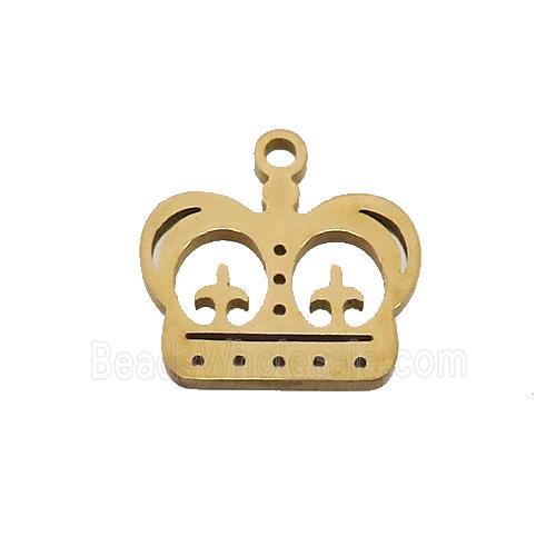 Stainless Steel Crown Charms Pendant Gold Plated