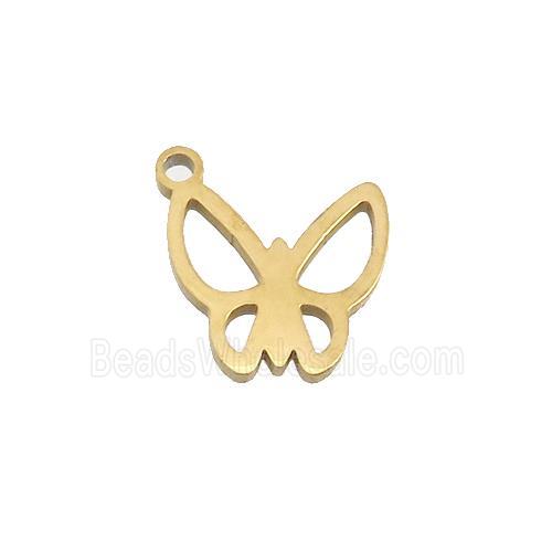 Stainless Steel Butterfly Pendant Gold Plated